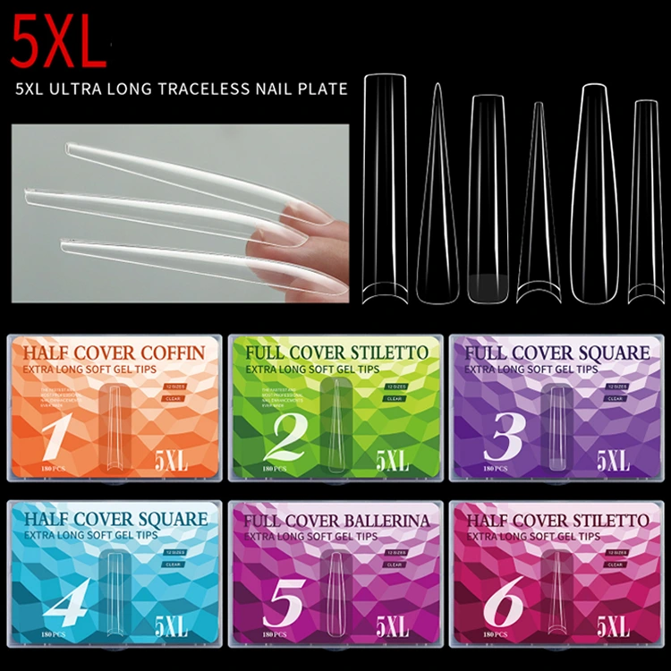 نصائح الأظافر الطويلة الطويلة 5xl